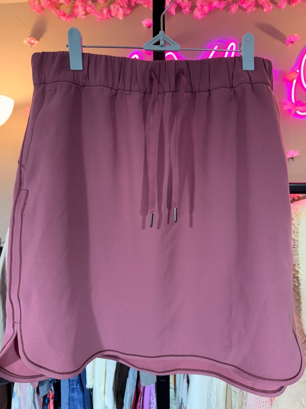 Lululemon Scalloped Drawcord Mini Skirt - Mauve Plum NWOT